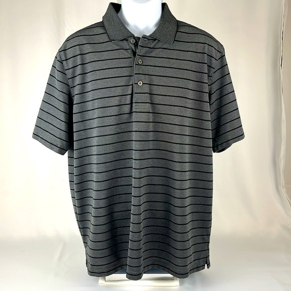 IZOD Perform Xtreme Function Golf Cool FX Polo Golf Shirt Black/Gray Size XL - Picture 13 of 14